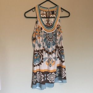 Nicole Miller Crochet Collar Tank